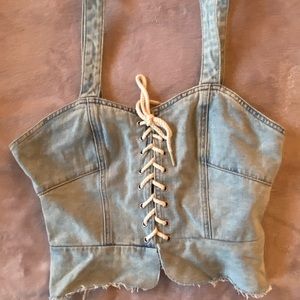 denim corset top